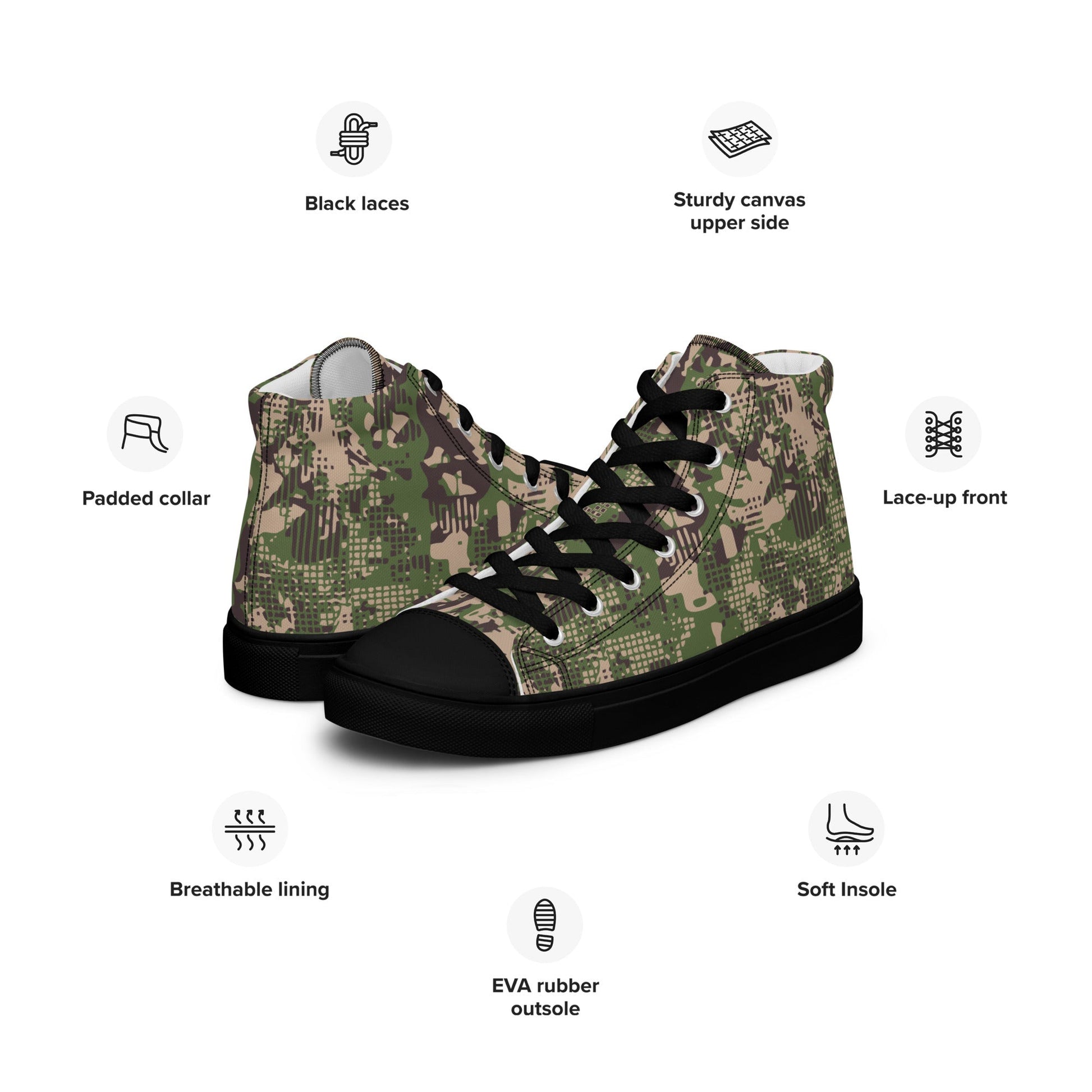Ukrainian Predator CAMO Mens high top canvas shoes - High Top Canvas Shoes