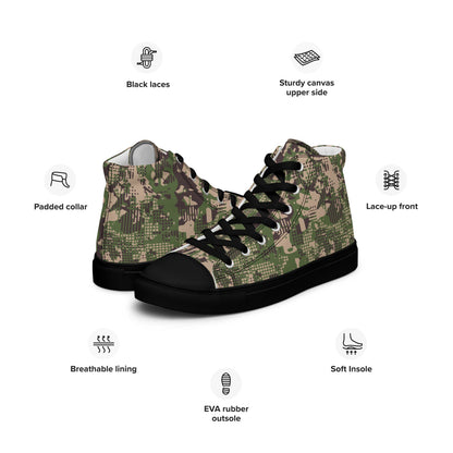 Ukrainian Predator CAMO Men’s high top canvas shoes - Mens High Top Canvas Shoes