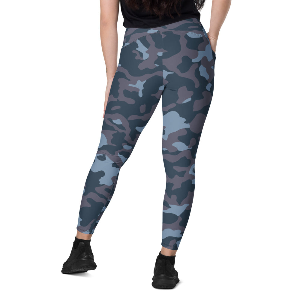 Ukrainian Special Police Dubok Amoeba Blue Urban CAMO Leggings with pockets - Womens With Pockets