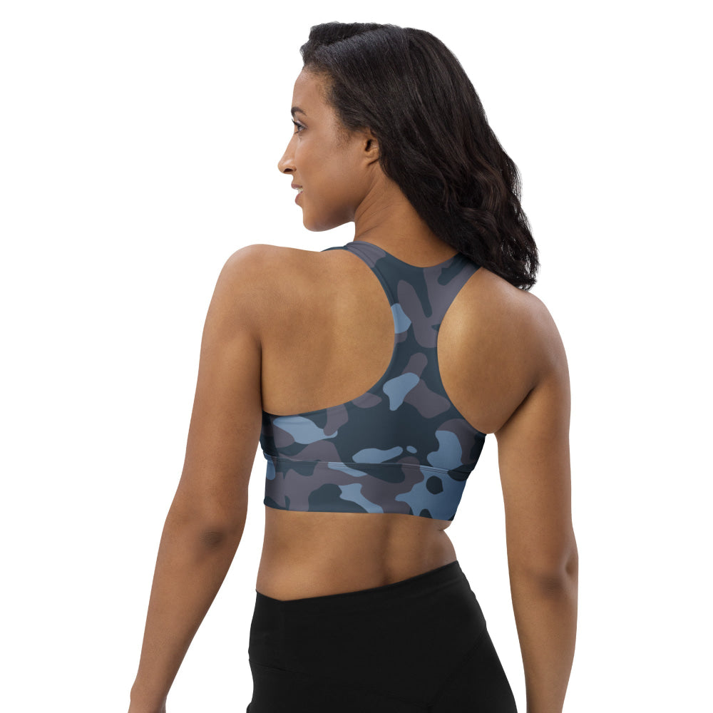 Ukrainian Special Police Dubok Amoeba Blue Urban CAMO Longline sports bra - Womens Sports Bra