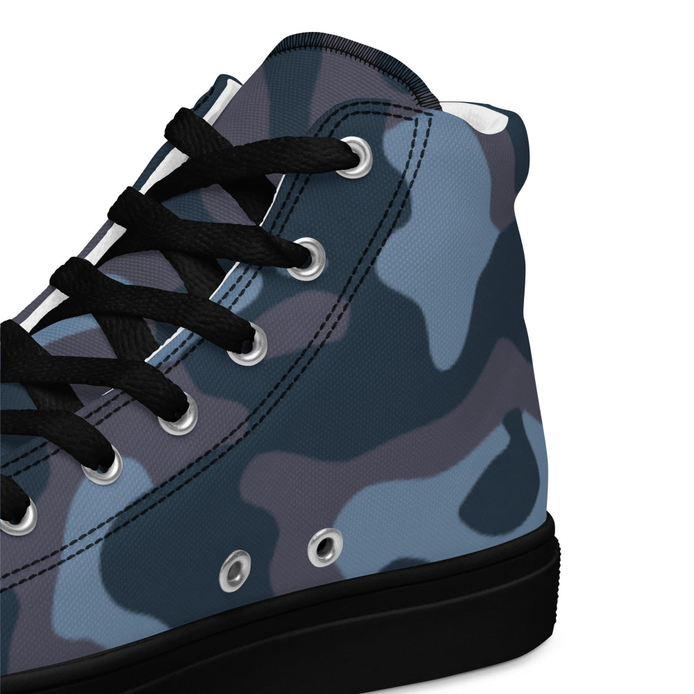 Ukrainian Special Police Dubok Amoeba Blue Urban CAMO Men’s high top canvas shoes - Mens High Top Canvas Shoes