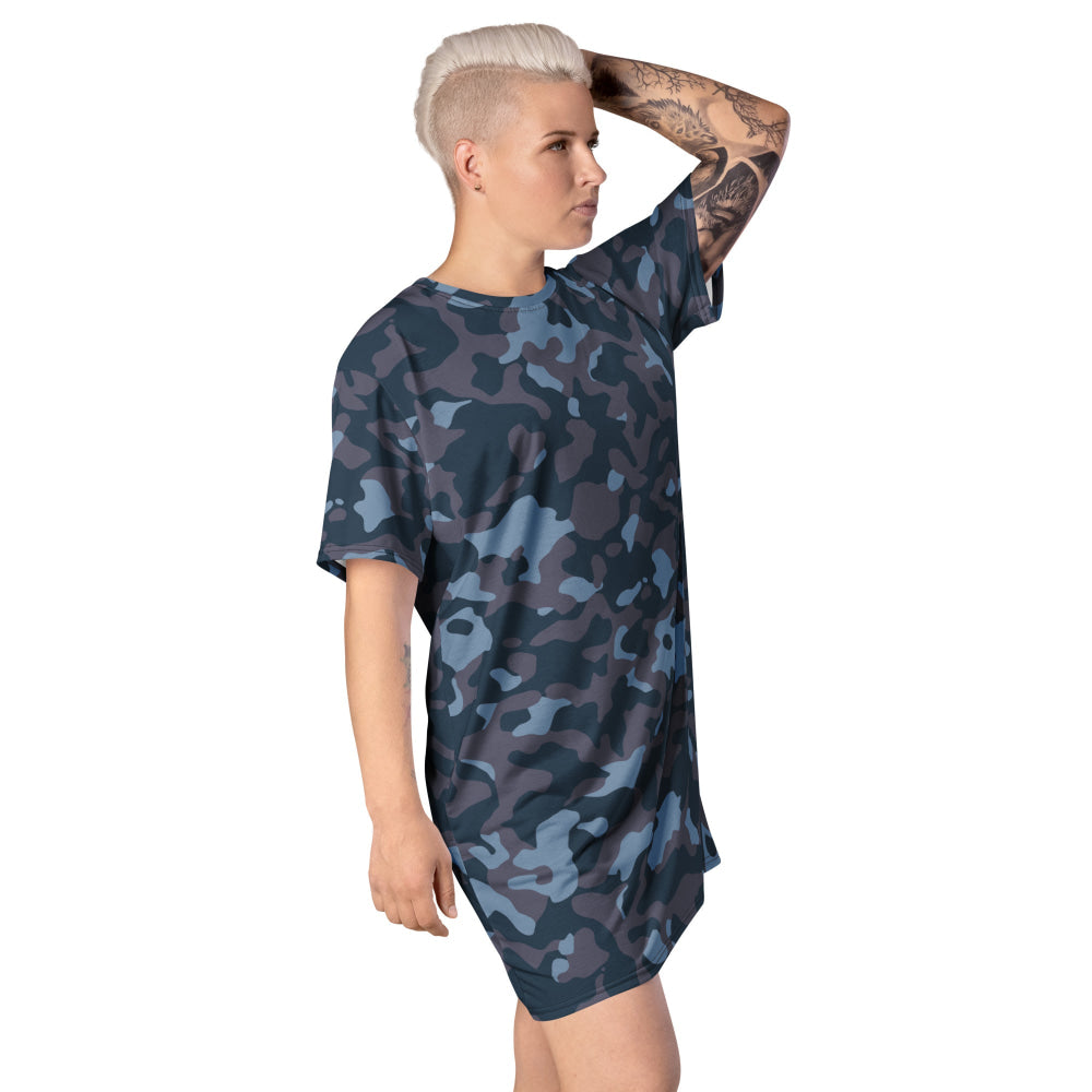 Ukrainian Special Police Dubok Amoeba Blue Urban CAMO T-shirt dress - Womens T-Shirt Dress