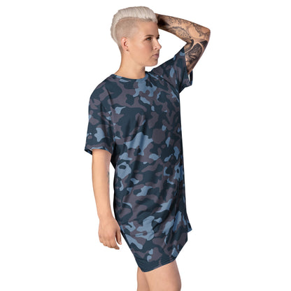 Ukrainian Special Police Dubok Amoeba Blue Urban CAMO T-shirt dress - Womens T-Shirt Dress