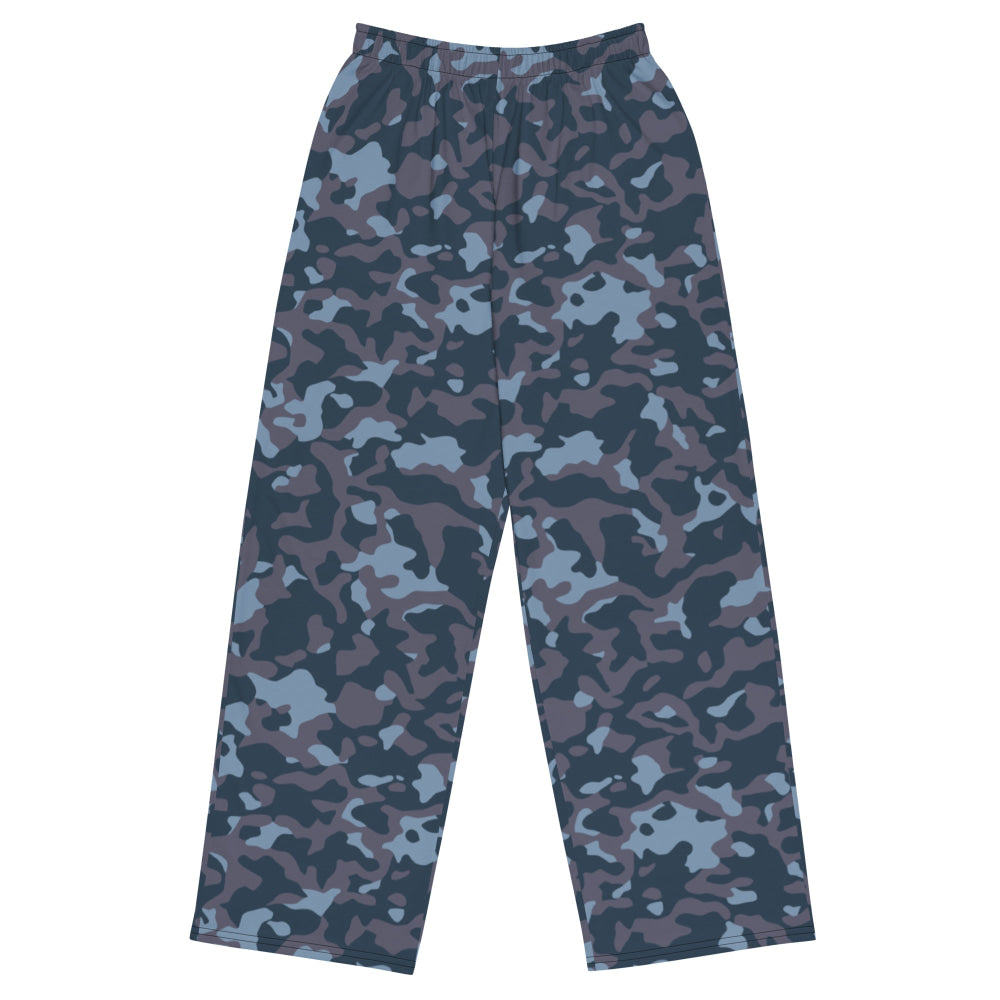 Ukrainian Special Police Dubok Amoeba Blue Urban CAMO unisex wide-leg pants - 2XS - Unisex Wide-Leg Pants