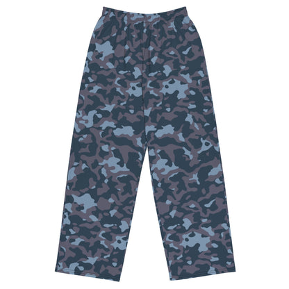 Ukrainian Special Police Dubok Amoeba Blue Urban CAMO unisex wide-leg pants - 2XS - Unisex Wide-Leg Pants