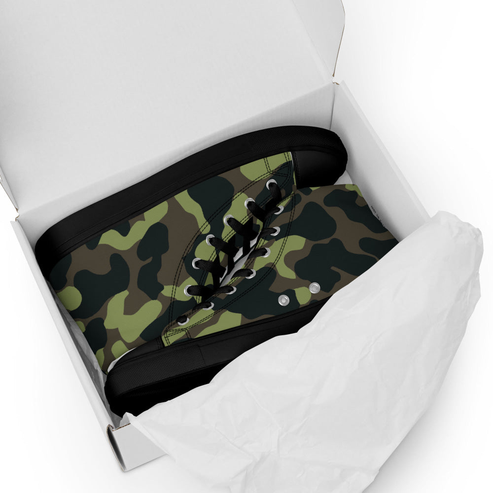 Ukrainian TTsKO Bytan Woodland CAMO Men’s high top canvas shoes - Mens High Top Canvas Shoes