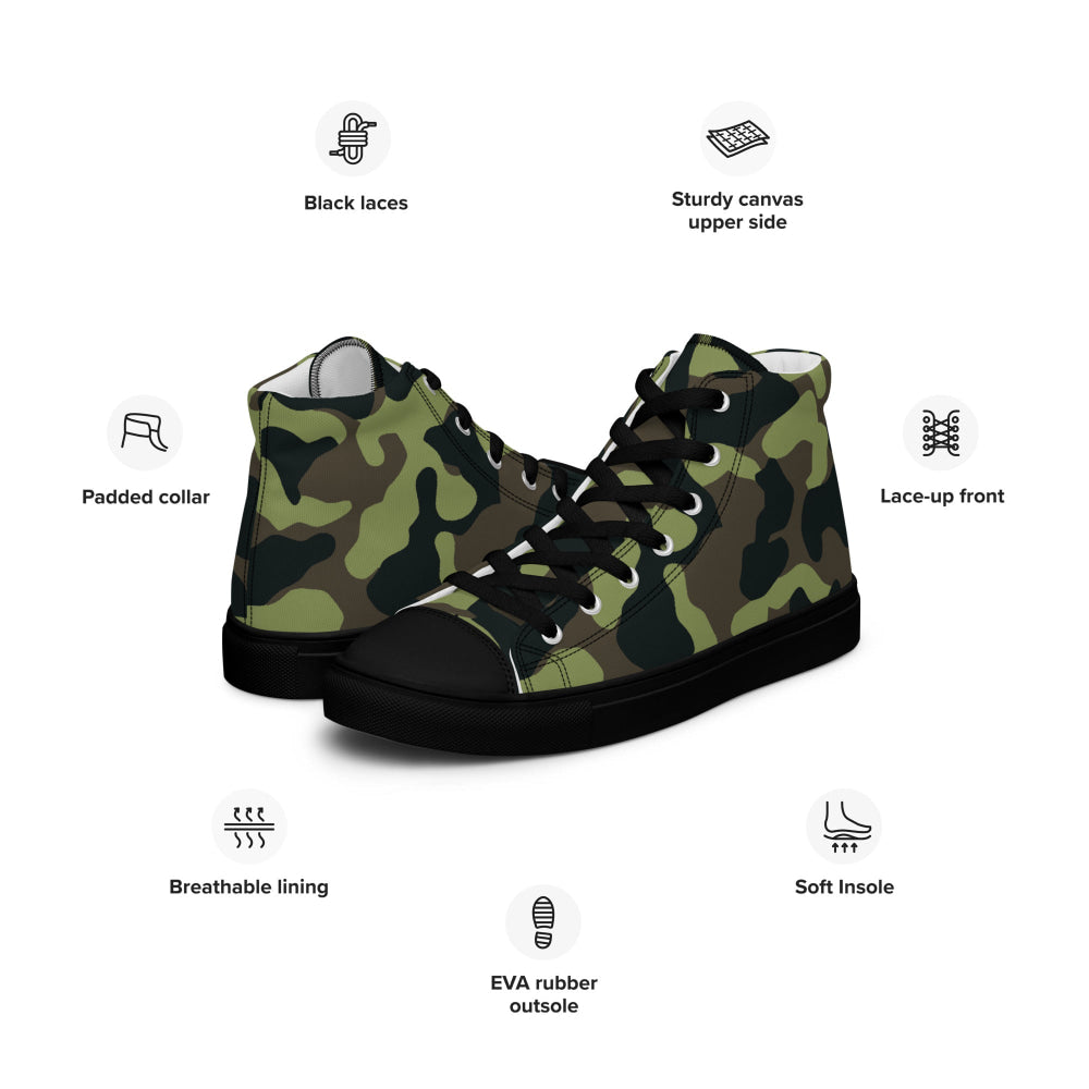 Ukrainian TTsKO Bytan Woodland CAMO Men’s high top canvas shoes - Mens High Top Canvas Shoes