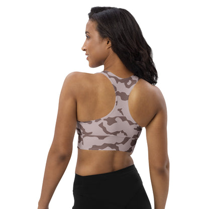 Ukrainian TTsKO Two-Color Desert CAMO Longline sports bra - Womens Sports Bra