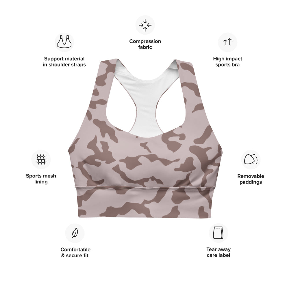 Ukrainian TTsKO Two-Color Desert CAMO Longline sports bra - Womens Sports Bra