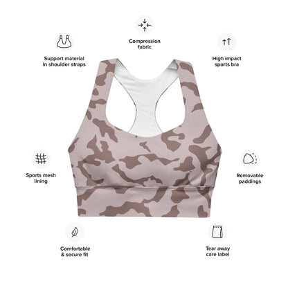 Ukrainian TTsKO Two-Color Desert CAMO Longline sports bra - Womens Sports Bra