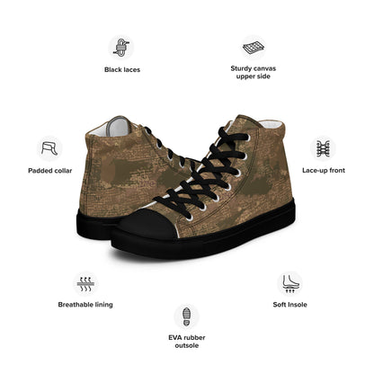 Ukrainian Varan CAMO Mens high top canvas shoes - High Top Canvas Shoes