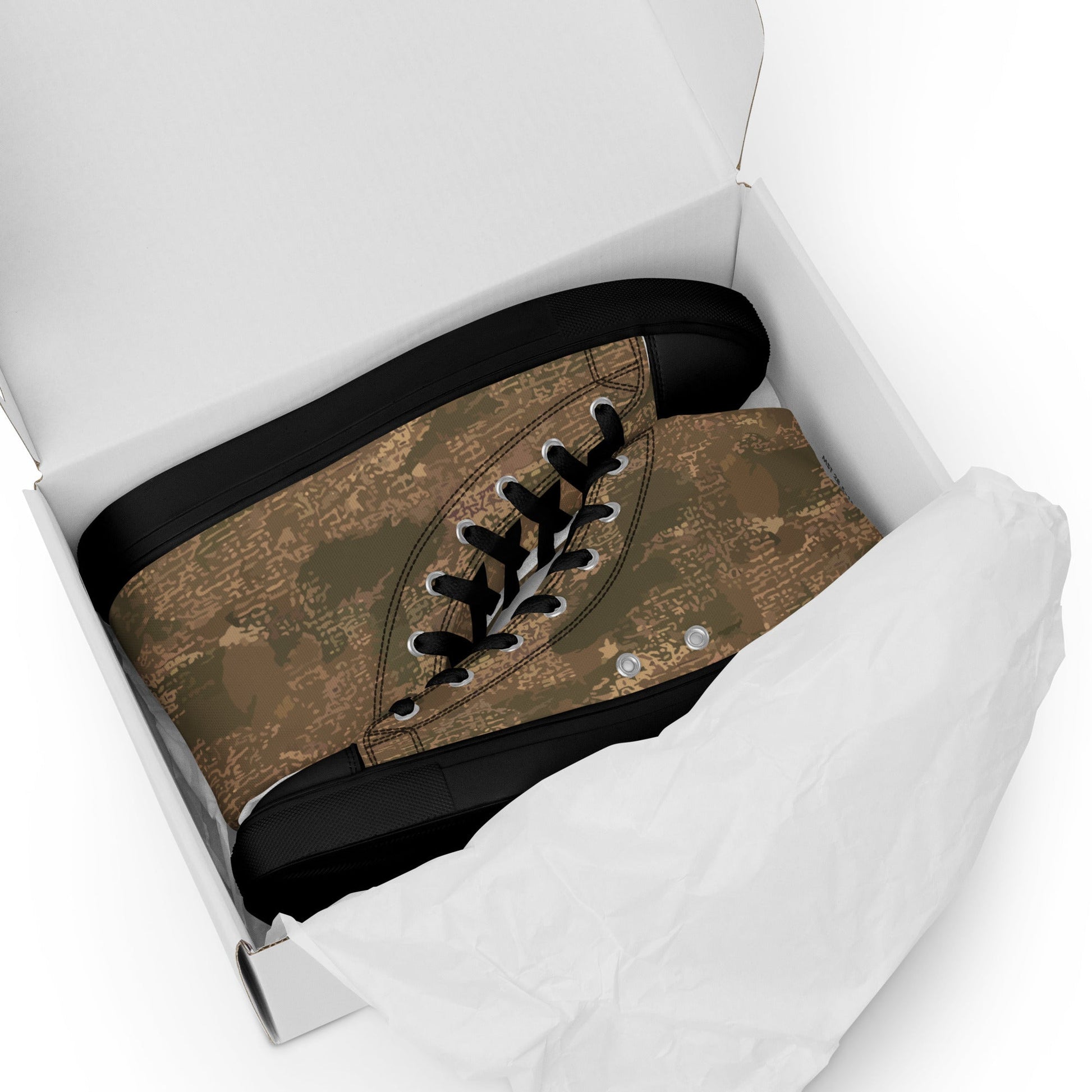 Ukrainian Varan CAMO Mens high top canvas shoes - High Top Canvas Shoes