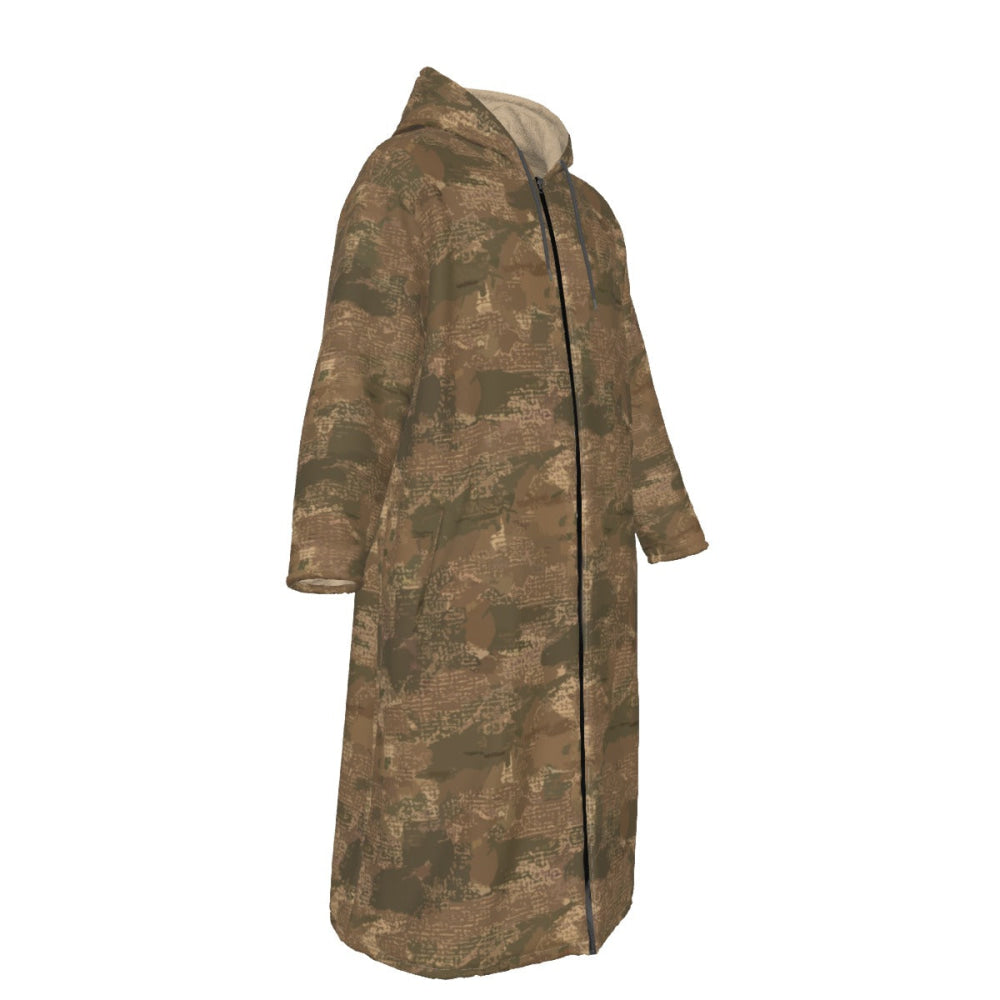 Ukrainian Varan CAMO Men’s Sherpa Zip Up Long Coat - Mens