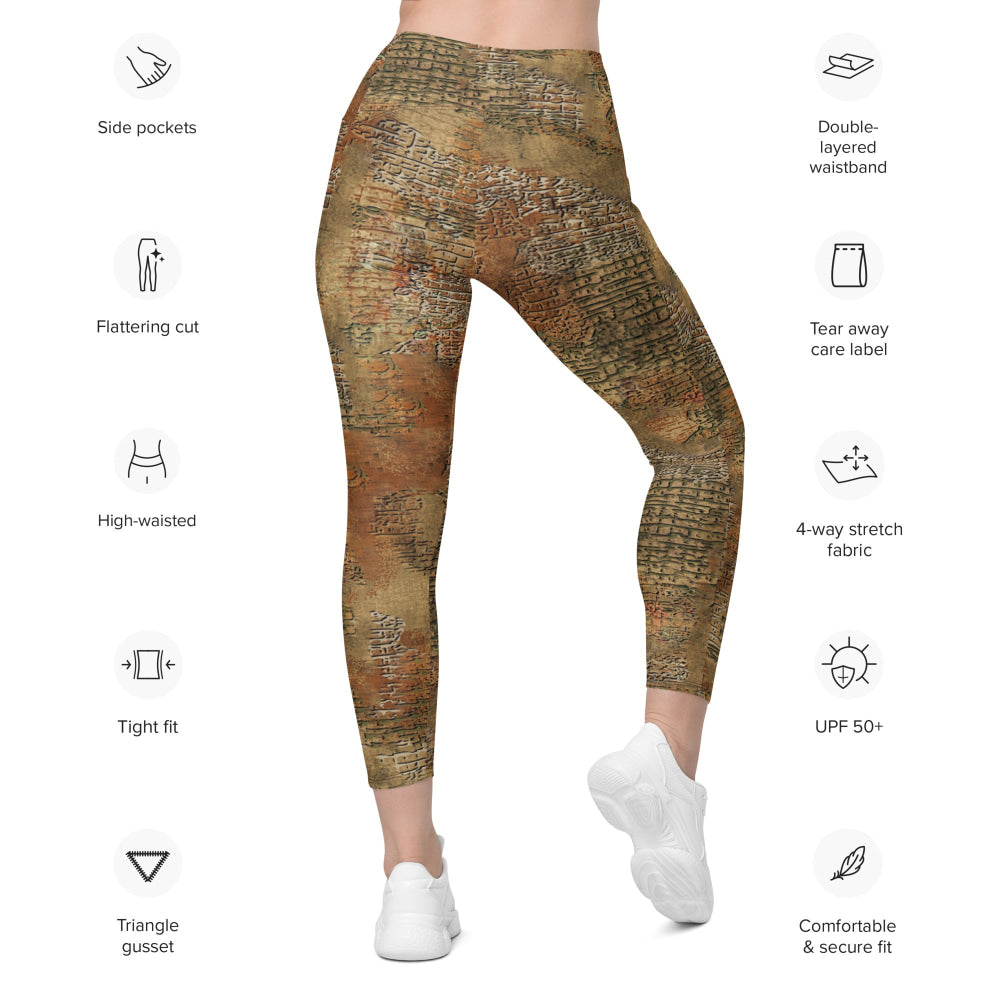 Ukrainian Varan Textured CAMO Leggings with pockets - Womens With Pockets