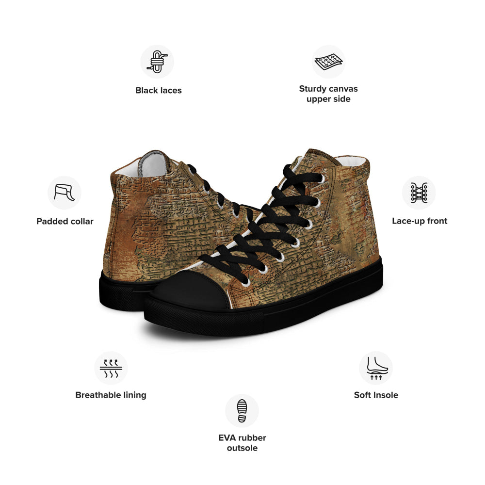 Ukrainian Varan Textured CAMO Men’s high top canvas shoes - Mens High Top Canvas Shoes