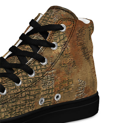 Ukrainian Varan Textured CAMO Men’s high top canvas shoes - Mens High Top Canvas Shoes