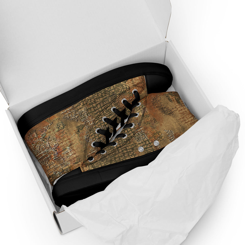 Ukrainian Varan Textured CAMO Men’s high top canvas shoes - Mens High Top Canvas Shoes