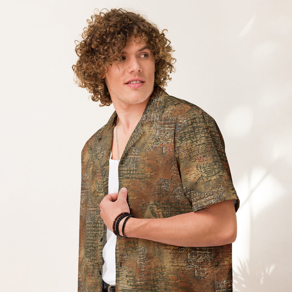 Ukrainian Varan Textured CAMO Unisex button shirt - Button Shirt