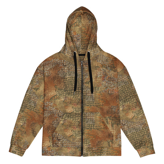 Ukrainian Varan Textured CAMO Unisex zip hoodie - Zip Hoodie