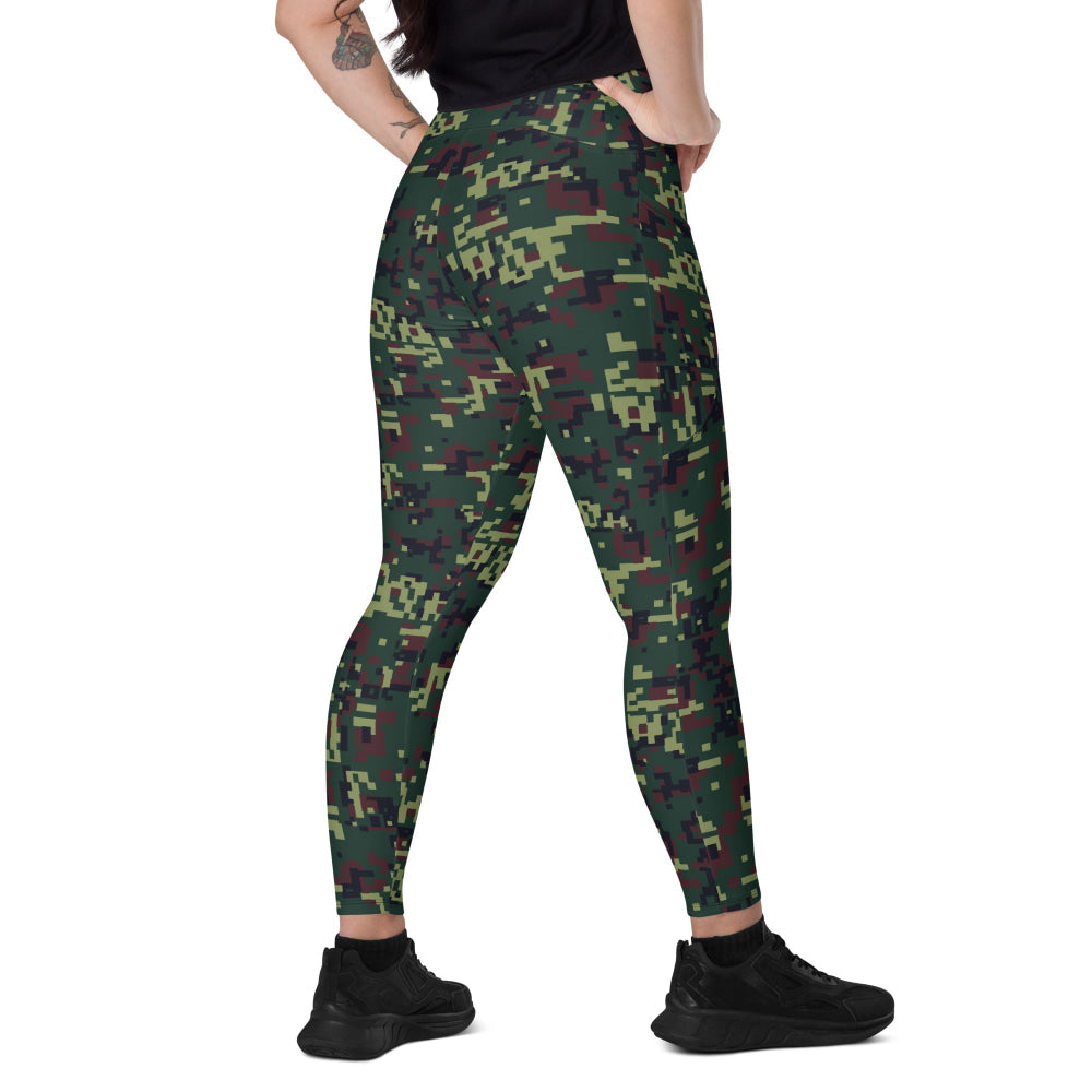 Vietnamese K18 Woodland Digital CAMO Leggings with pockets - 2XS - Womens With Pockets