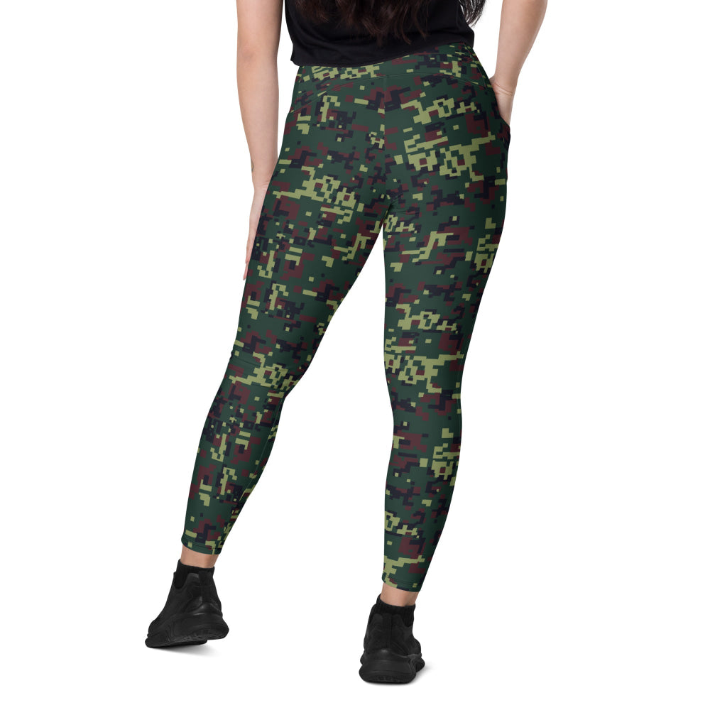 Vietnamese K18 Woodland Digital CAMO Leggings with pockets - Womens With Pockets