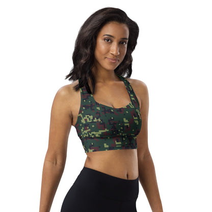 Vietnamese K18 Woodland Digital CAMO Longline sports bra - Womens Sports Bra