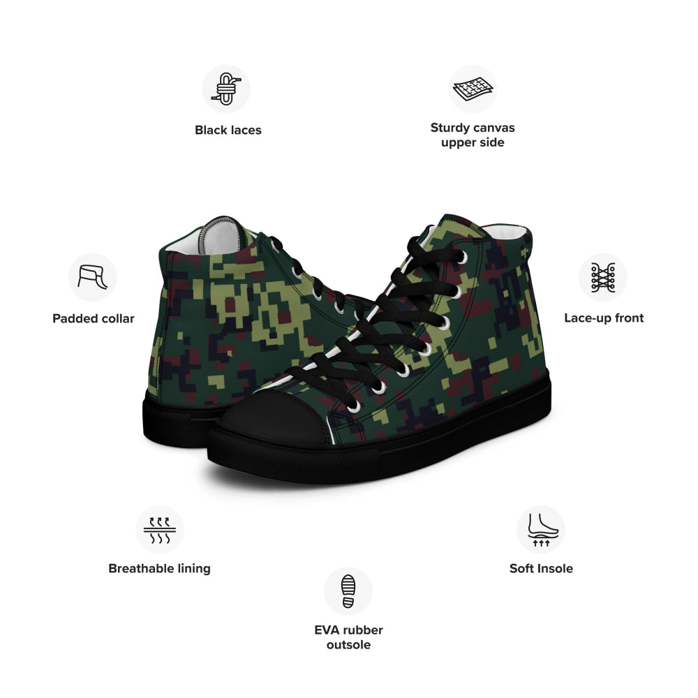 Vietnamese K18 Woodland Digital CAMO Men’s high top canvas shoes - Mens High Top Canvas Shoes