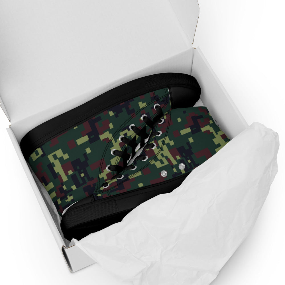 Vietnamese K18 Woodland Digital CAMO Men’s high top canvas shoes - Mens High Top Canvas Shoes