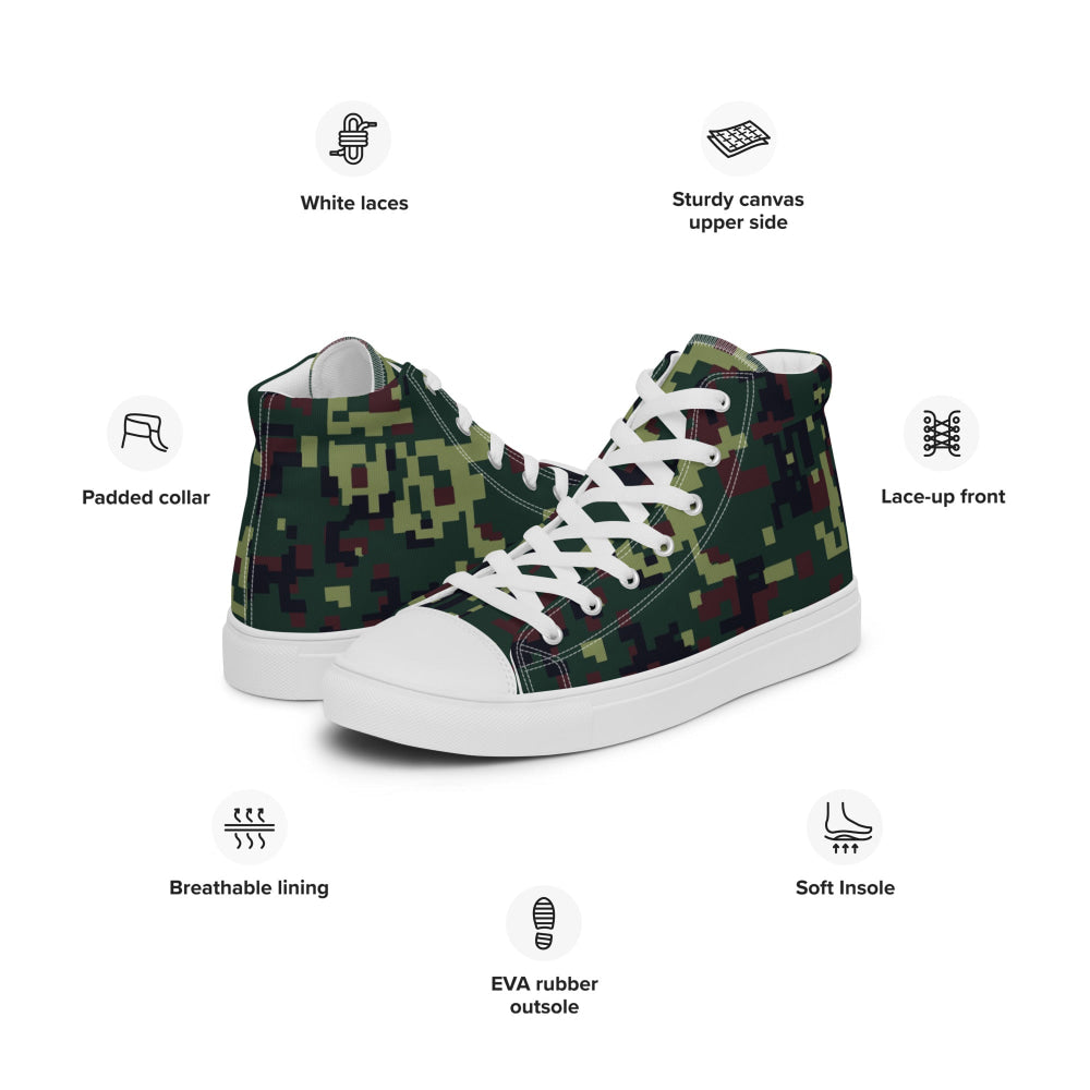 Vietnamese K18 Woodland Digital CAMO Men’s high top canvas shoes - Mens High Top Canvas Shoes