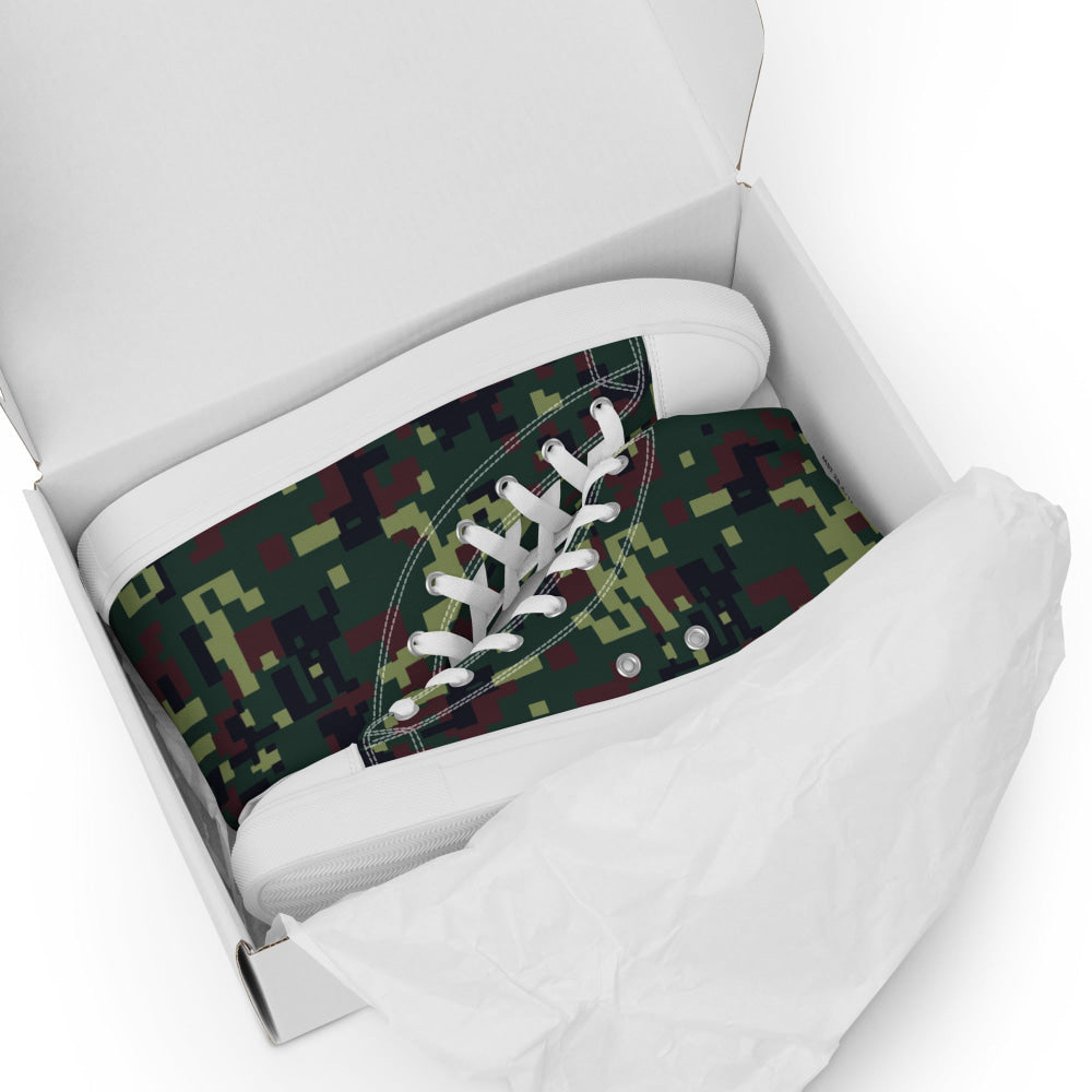 Vietnamese K18 Woodland Digital CAMO Men’s high top canvas shoes - Mens High Top Canvas Shoes