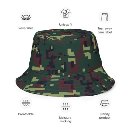 Vietnamese K18 Woodland Digital CAMO Reversible bucket hat - Bucket Hat