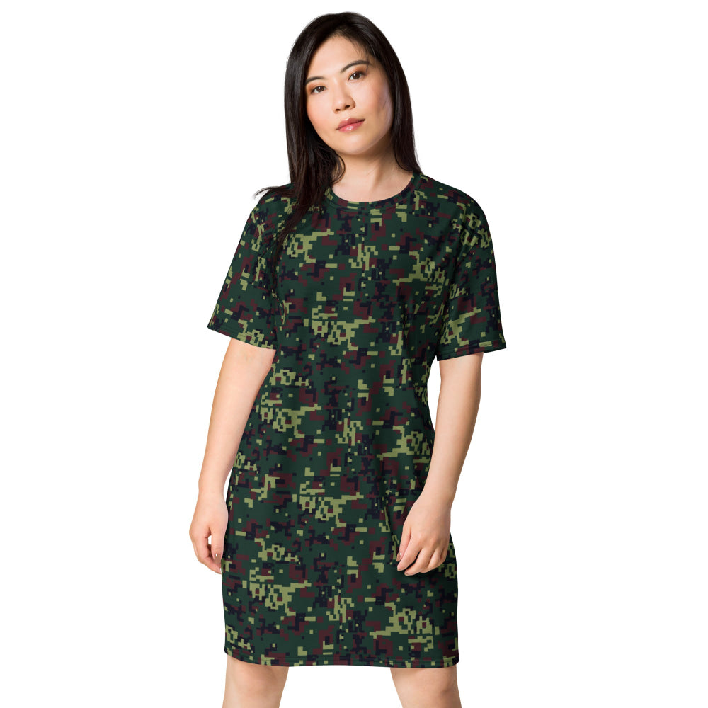 Vietnamese K18 Woodland Digital CAMO T-shirt dress - 2XS - Womens T-Shirt Dress