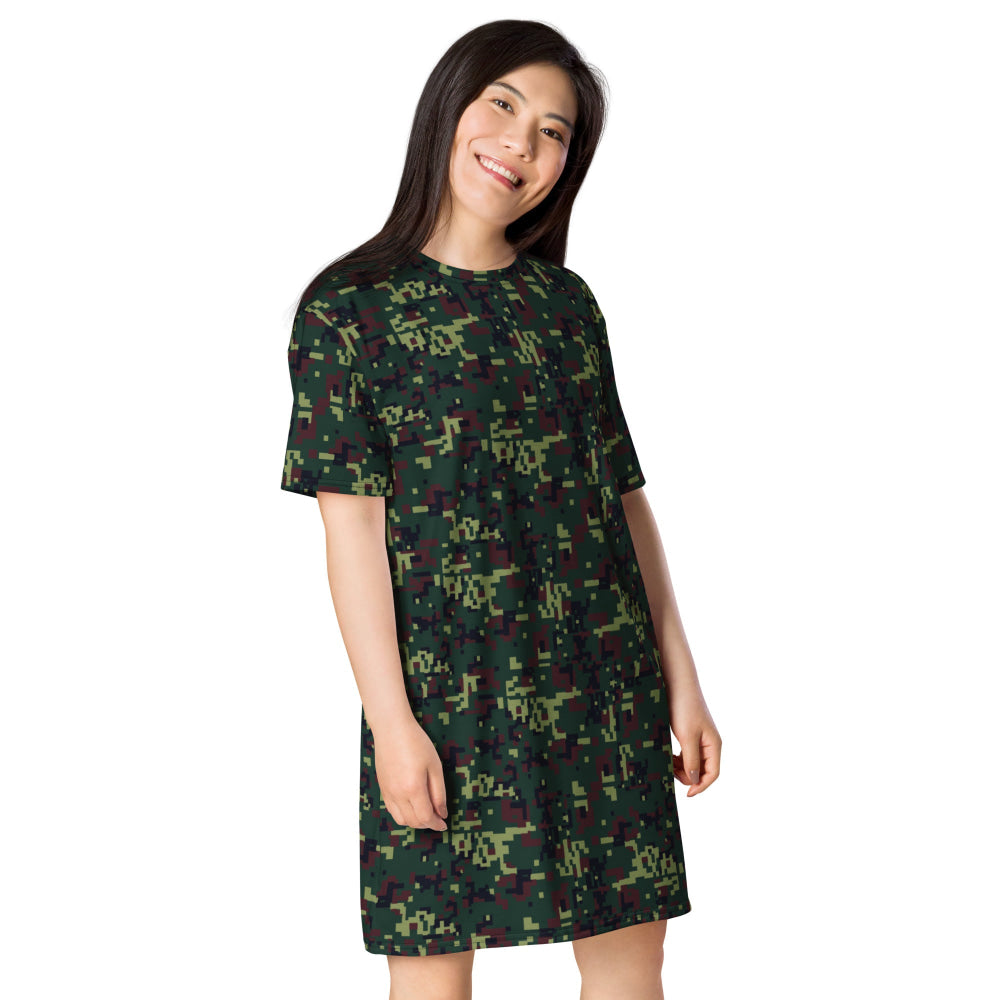 Vietnamese K18 Woodland Digital CAMO T-shirt dress - Womens T-Shirt Dress