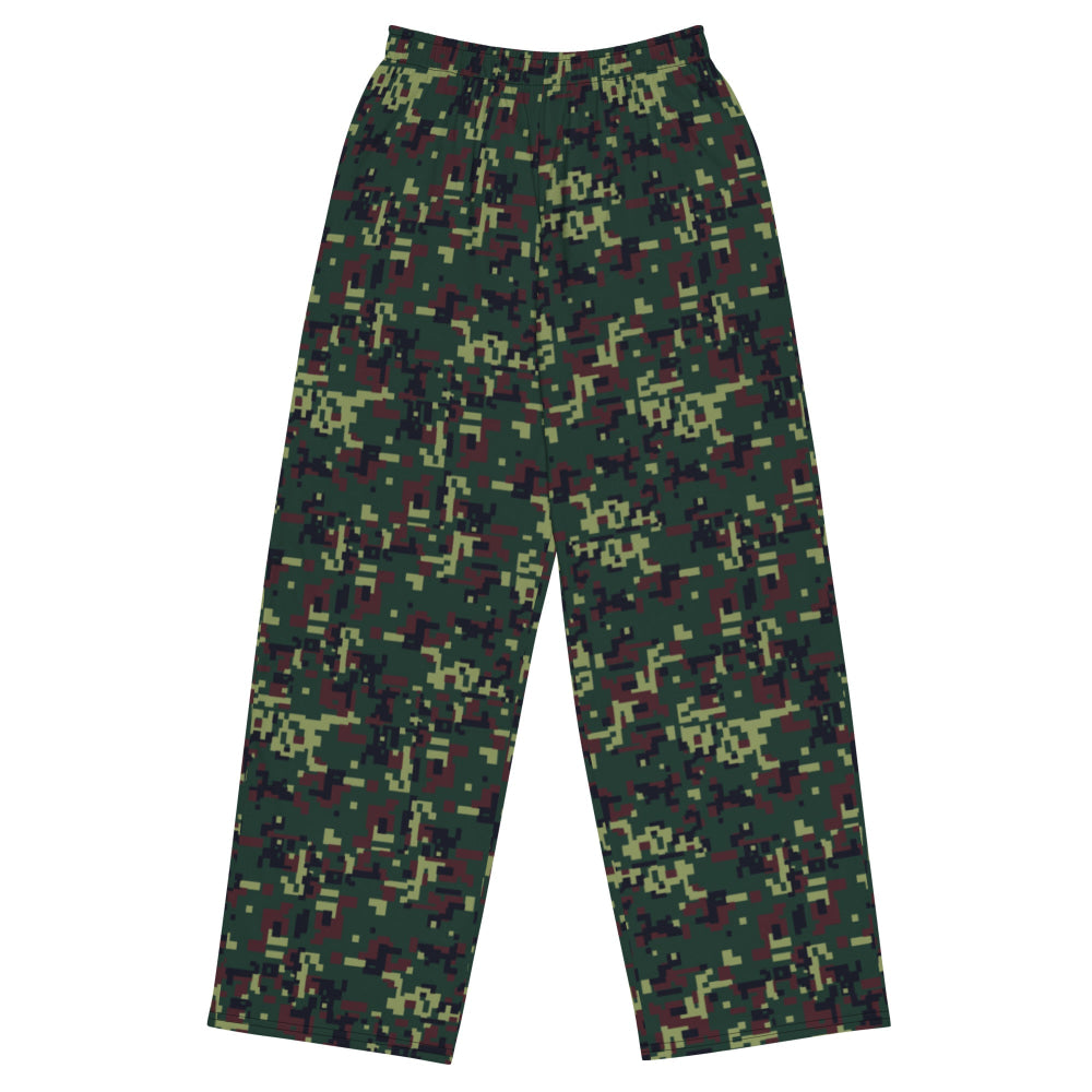 Vietnamese K18 Woodland Digital CAMO unisex wide-leg pants - 2XS - Unisex Wide-Leg Pants