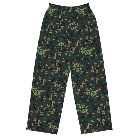 Vietnamese K18 Woodland Digital CAMO unisex wide-leg pants - 2XS - Unisex Wide-Leg Pants