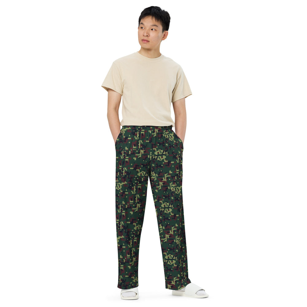 Vietnamese K18 Woodland Digital CAMO unisex wide-leg pants - Unisex Wide-Leg Pants