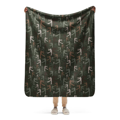 Walking Dead Zombies CAMO Sherpa blanket - 50″×60″