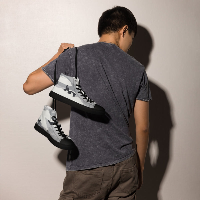 White Birch Monolith Winter CAMO Mens High-Top Canvas Shoes