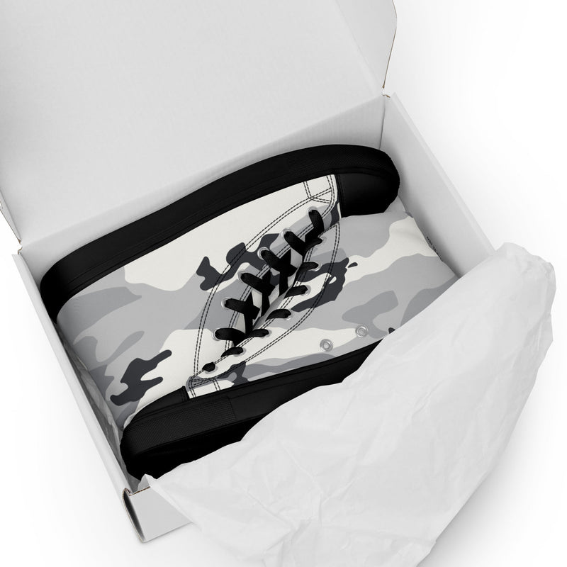White Birch Monolith Winter CAMO Mens High-Top Canvas Shoes