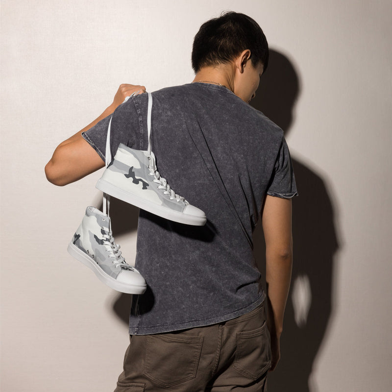 White Birch Monolith Winter CAMO Mens High-Top Canvas Shoes