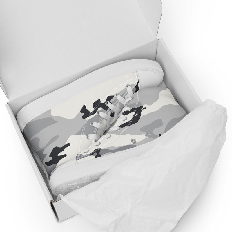 White Birch Monolith Winter CAMO Mens High-Top Canvas Shoes
