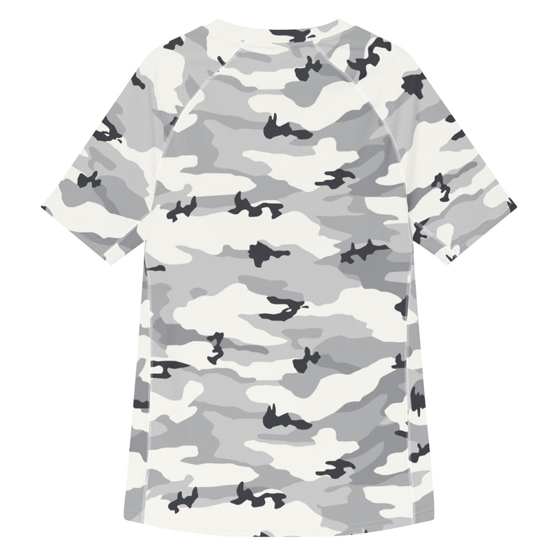 White Birch Monolith Winter CAMO Mens Short-Sleeve Rash Guard - SS