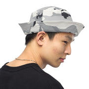 White Birch Monolith Winter CAMO Reversible Bucket Hat - Head
