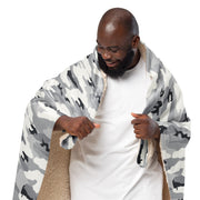 White Birch Monolith Winter CAMO Sherpa Blanket
