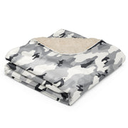 White Birch Monolith Winter CAMO Sherpa Blanket