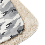 White Birch Monolith Winter CAMO Sherpa Blanket