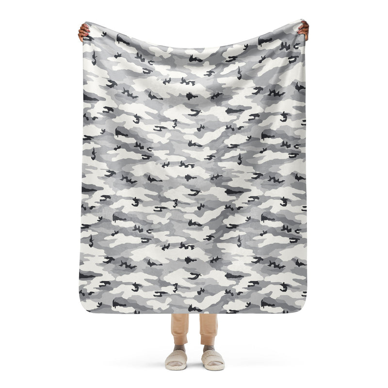 White Birch Monolith Winter CAMO Sherpa Blanket - 50″×60″