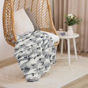 White Birch Monolith Winter CAMO Sherpa Blanket