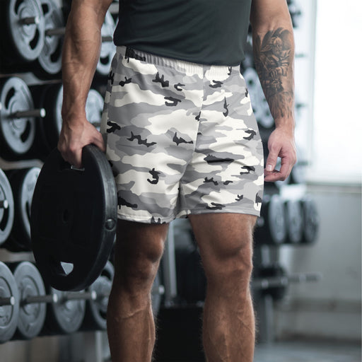 White Birch Monolith Winter CAMO Unisex Athletic Long Shorts - 4XL