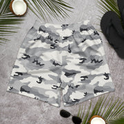 White Birch Monolith Winter CAMO Unisex Athletic Long Shorts